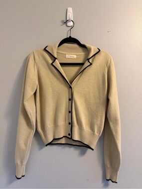 By Together Cream Cardigan with Black Trim